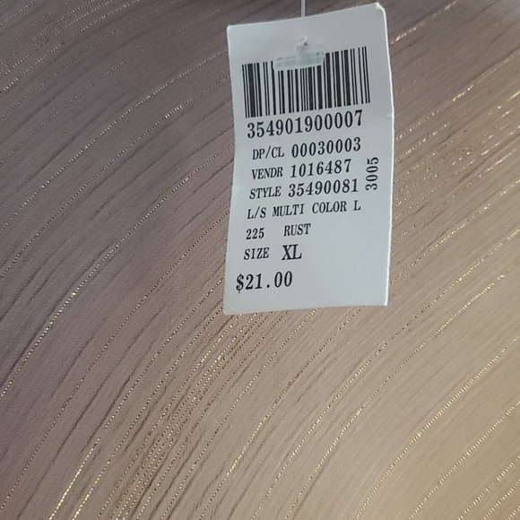 Wet seal sheer top Tie front brown,orange gold - Picture 5 of 6